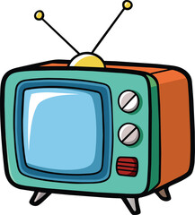 vintage TV vector art