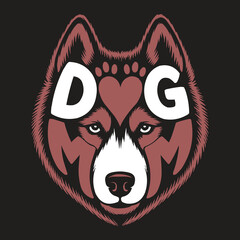 T shirt design dog and mom typography 