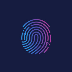 Fingerprint scan digital symbol