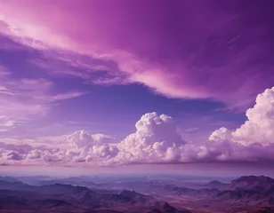 Gardinen Abstract fantasy landscape purple background, purple clouds aesthetic background and cloudscape with copy text space © Muhammad