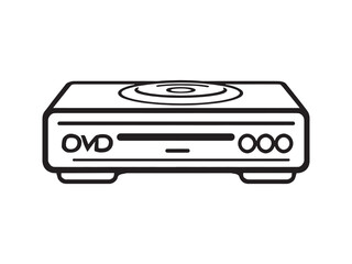 Modern DVD player line drawing vector art