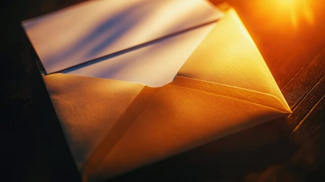 A close-up view of an envelope lying open on a table, with no additional context or creative embellishments