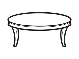 modern minimalist coffee table line art vector design