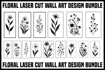 Elegant Floral Laser Cut Wall Art Bundle
