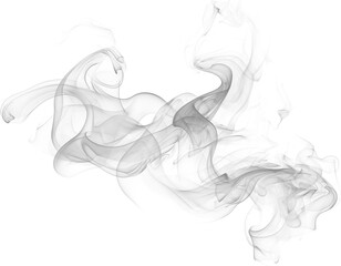 Elegant smoke art blending black and white backgrounds with swirling patterns forming a woman's silhouette and flowing shapes