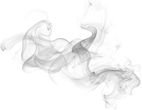 Elegant smoke art blending black and white backgrounds with swirling patterns forming a woman's silhouette and flowing shapes