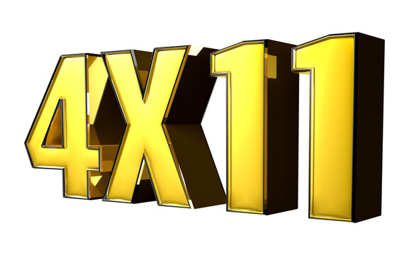 4x11 black edge gold 3D illustration. Advertising signs. Product design. Product sales.