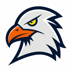 Aggressive eagle head logo design with sharp features and bold lines