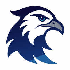 Stylized blue eagle head logo with fierce expression