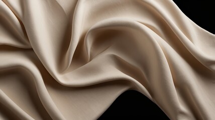 Fototapeta premium Close-up view of draped beige fabric.