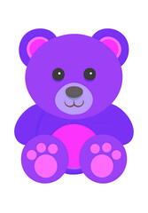 Obraz premium Ursinho de pelúcia roxo. Teddy bear. PNG
