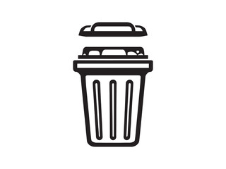 Recycling Bin Line Art Vector Illustration