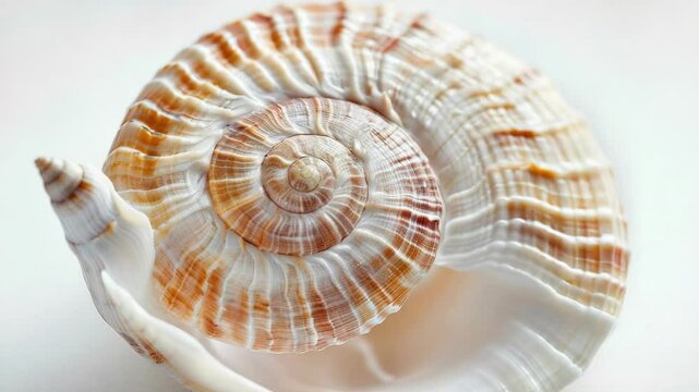 A detailed view of a shell placed on a table, perfect for decorating or educational purposes