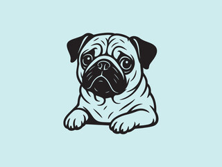 Creative Pug Dog Victor illustration