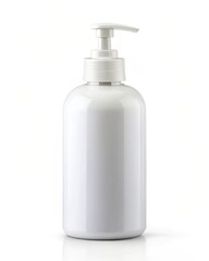 White cosmetic dispenser showcases simple elegance for lotion, soap, or sanitizer in a clean, contemporary style.