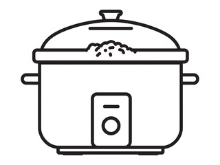 Simple Electric Rice Cooker Line Art