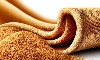 Fototapeta premium Tan Fabric Draped Over Granules 3D Render