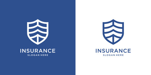 Shield Insurance Business Logo Template.