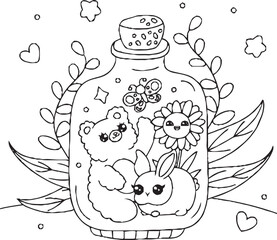 coloring book with a snowman