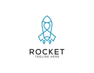 Modern Rocket Logo design template. Rocket illustration vector icon
