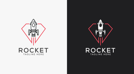 Modern Rocket Logo design template. Rocket illustration vector icon