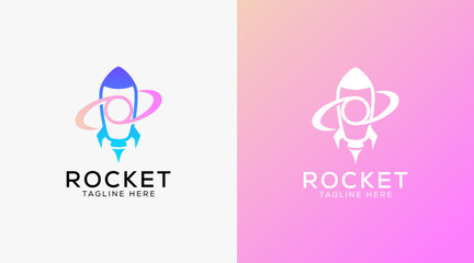 Modern Rocket Logo design template. Rocket illustration vector icon