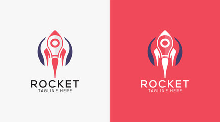 Modern Rocket Logo design template. Rocket illustration vector icon