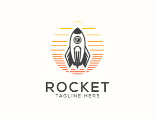 Modern Rocket Logo design template. Rocket illustration vector icon