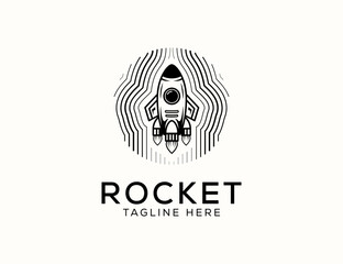Modern Rocket Logo design template. Rocket illustration vector icon