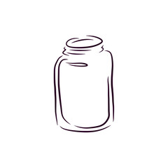 Outline Drawing of a Glass Jar