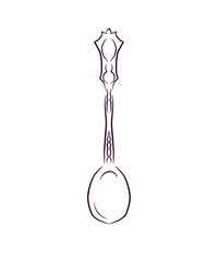 Vintage Teaspoon Line Art