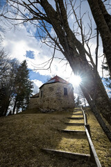 The chapel of San Rocco in Monterovere. Caldonazzo, Trentino, Italy.