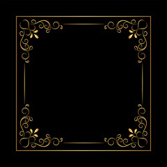 Ornamental Floral Square Frame Art Vintage