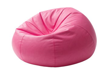 Pink bean bag on white transparent background, bean bag, relaxsit, relaxsit bean bag, pink leather bag