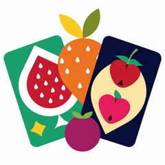 vector illustration of a set of fruits