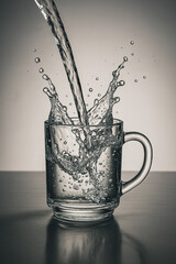 water pouring into glass