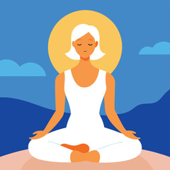 Serene Woman Meditating Finding Inner Peace Through Yoga and Mindfulness