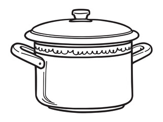 Simple Stockpot Cooking Utensil Outline Design