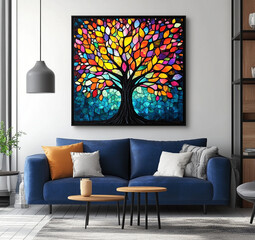 living room interior. Generative AI