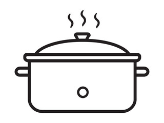 Slow Cooker Kitchen Appliance Vector Illustration