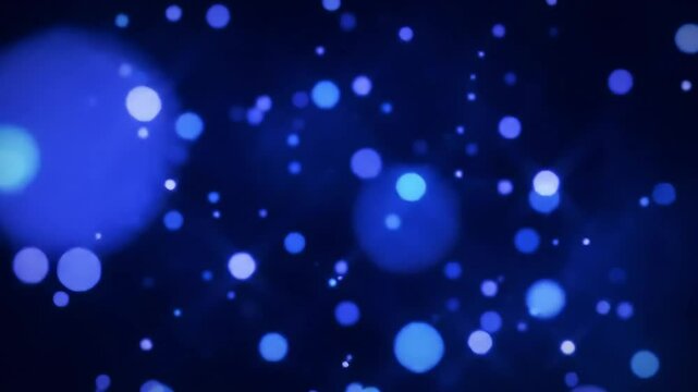Seamless Loop of Floating Glowing Particles in Magical Blue-Purple Atmosphere