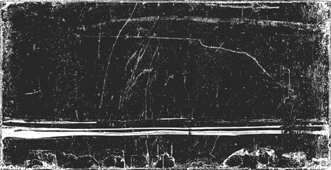 Texture of old surface on black background with white scratches. Worn, torn, weathered effect. Distressed black texture.Vector illustration, EPS 10.