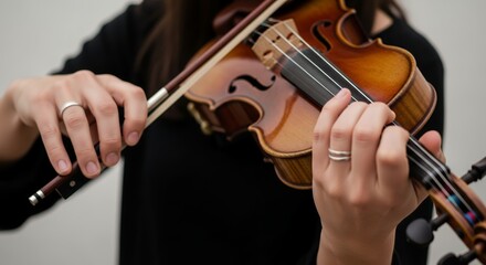 Fototapeta premium Close-up of a Woman Playing Violin