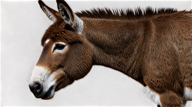 Brown donkey head and shoulder profile animal mammal