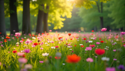 green forest in the morning