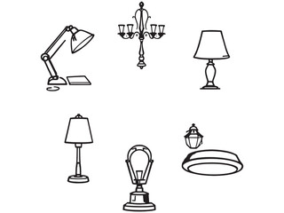 Stylized line art representation of lamp