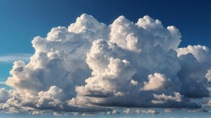 Majestic Cumulus Cloudscape A Stunning View of Fluffy White Clouds Against a Vivid Blue Sky