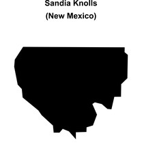 Sandia Knolls (New Mexico) blank outline map
