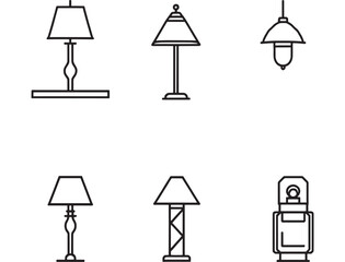 Vector drawing of vintage lamp design