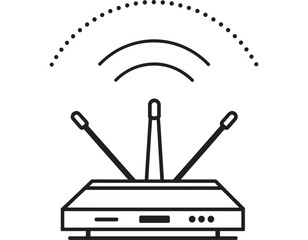 Vector Outline Of Wireless Router Equipment